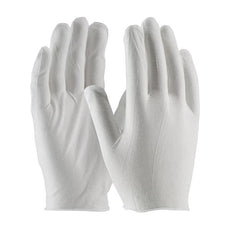 Premium, Light Weight Cotton Lisle Inspection Glove with Unhemmed Cuff - Men's, White - 97-500
