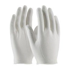 Economy, Light Weight Cotton Lisle Inspection Glove with Unhemmed Cuff - 9", White - 97-500I