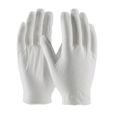 Premium, Light Weight Cotton Lisle Inspection Glove with Unhemmed Cuff - Jumbo Size, White - 97-500J