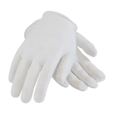 Premium, Light Weight Cotton Lisle Inspection Glove with Unhemmed Cuff - Ladies', White - 97-501
