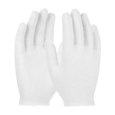Premium, Light Weight Cotton Lisle Inspection Glove with Overcast Hem Cuff - Ladies', White - 97-501H