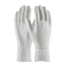 Medium Weight Cotton Lisle Inspection Glove with Unhemmed Cuff - 12", White - 97-520/12