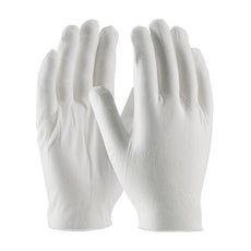 Medium Weight Cotton Lisle Inspection Glove with Unhemmed Cuff - Men's, White - 97-520