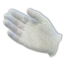 Medium Weight Cotton Lisle Inspection Glove with Overcast Hem Cuff - Ladies', White - 97-521H