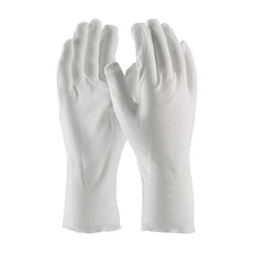 Heavy Weight Cotton Lisle Inspection Glove with Unhemmed Cuff - 12", White - 97-540/12