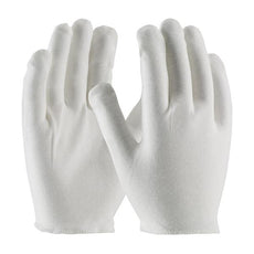 Heavy Weight Cotton Lisle Inspection Glove with Overcast Hem Cuff - Men's, White - 97-540H