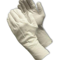 Heavy Weight Cotton Lisle Inspection Glove with Unhemmed Cuff - 12", White - 97-541/12