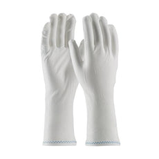Stretch Nylon Inspection Glove with Zig-Zag Stitched Rolled Hem - 12", White - 98-702/12