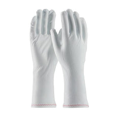 Stretch Nylon Inspection Glove with Zig-Zag Stitched Rolled Hem - 12", White - 98-703/12