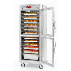C5 8 Series Pass-Thru Heated Holding Cabinet, Full Height, Stainless Steel, Dutch Clear Doors/Dutch Clear Doors, Universal Wire Slides