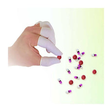 Single Use Class 100 Static Dissipative Nitrile Finger Cots, White, Small - 9JS