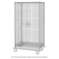 Super Erecta Heavy-Duty Dolly and Plate Caster Security Unit, Polished Stainless Steel, 28.0625" x 38.5" x 62" (Dolly and Casters Not Included)
