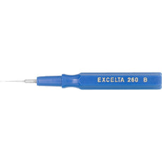 Excelta 260B 2.5" Miniature Stainless Steel Oiling Spatula with Blue Plastic Handle  - 260B