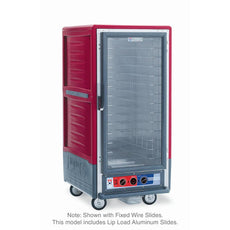 C5 3 Series Holding Cabinet with Insulation Armour, 3/4 Height, Moisture Module, Full Length Clear Door, Lip Load Aluminum Slides, 220-240V, 1681-2000W, Red