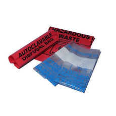 Autoclave bags- 24x32" (61 x 81.3cm)- clear- biohazard- printed- marking area- 200/cs-A9002C