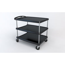 myCart Series 3-shelf Utility Cart, Black, 27.6875" x 40.25"