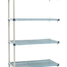 MetroMax Q AQ346G3 4-Shelf Plastic Industrial Shelving Add-On Unit, 18" x 42" x 63"