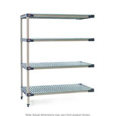 MetroMax 4 AX316G4 4-Shelf Plastic Industrial Shelving Add-On Unit, 18" x 24" x 63"
