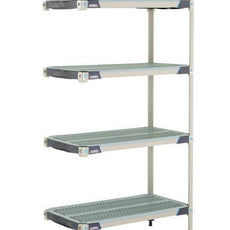 MetroMax i AX336GX3 4-Shelf Plastic Industrial Shelving Add-On Unit, 18" x 36" x 63"