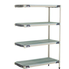 MetroMax i AX346GX3 4-Shelf Plastic Industrial Shelving Add-On Unit, 18" x 42" x 63"