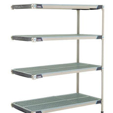 MetroMax i AX556GX3 4-Shelf Plastic Industrial Shelving Add-On Unit, 24" x 48" x 63"