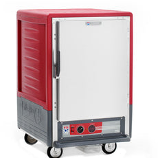 C5 3 Series Holding Cabinet with Insulation Armour, 1/2 Height, Heated Holding Module, Full Length Solid Door, Universal Wire Slides, 120V, 2000W, Red