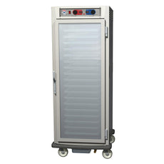 C5 9 Series Pass-Thru Heated Holding Cabinet, Full Height, Aluminum, Full Length Clear Door/Full Length Solid Door, Lip Load Aluminum Slides