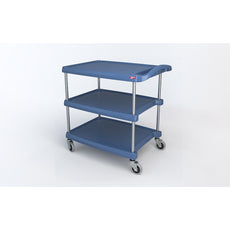 myCart Series 3-shelf Utility Cart with Microban, Blue, 23.4375" x 34.375"