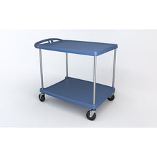 myCart Series 2-shelf Utility Cart with Microban, Blue, 27.6875" x 40.25"