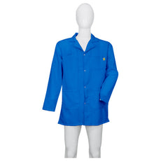 Tecstat L1 99% Poly, 1% Carbon Fiber Royal Blue ESD Smock, Thigh Length, Lapel Collar, Snaps in Front & Cuffs, XSM - ESM-A431