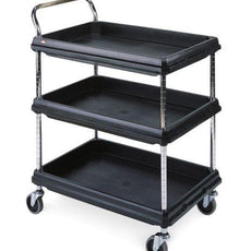 Metro BC2030-3DBL Deep Ledge 3-Shelf Utility Cart, Black, 20" x 30"