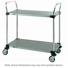 MW Series Utility Cart with 2 Stainless Steel Solid Shelves, 18" x 24" x 38"