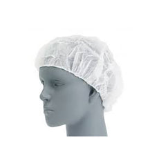 LabClean Bouffant Caps, 24in, 100/Flat Packed and Bagged, White - 2000pcs/Case