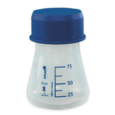Brandtech Erlenmeyer Flask, PP, with screw caps, PP, 75mL, pack of 6 - 566941