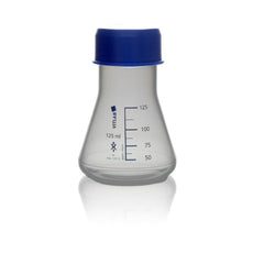 Brandtech Erlenmeyer Flask, PP, with screw caps, PP, 125mL, pack of 6 - 567941