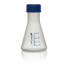 Brandtech Erlenmeyer Flask, PP, with screw caps, PP, 250mL, pack of 6 - 568941
