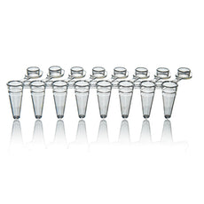 Brandtech PCR Tube Strips, Rigid, Strips of 8 w/ind att flat caps, clr, .1ml,q120 - P1100