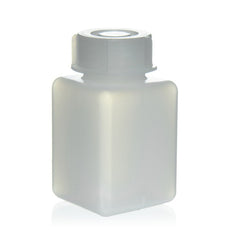 Brandtech Plastic Lab Bottle, Square, wide mouth, HDPE, GL32 cap, HDPE, 100mL, pk24 - V92489