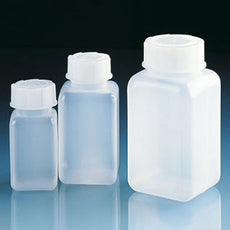 Brandtech Plastic Lab Bottle, Square, wide mouth, HDPE, GL65 cap, HDPE, 500mL, pk12 - V92789