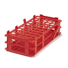 Brandtech Test Tube Rack, red, 40 tubes to dia.20mm, 4x10, pack of 5 - 4340022