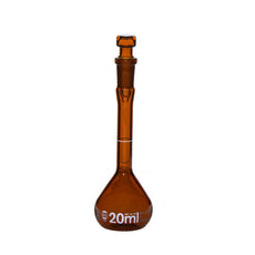 Brandtech Volumetric Flask, USP BBR, A 20mL NS10/19 glass amber, pk2 - 37463