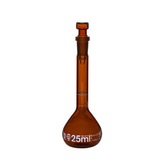 Brandtech Volumetric Flask, USP BBR, A 25mL NS10/19 glass amber, pk2 - 37464