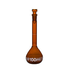 Brandtech Volumetric Flask, USP BBR, A 100mL NS14/23 glass amber, pk2 - 37467