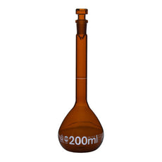 Brandtech Volumetric Flask, USP BBR, A 200mL NS14/23 glass amber, pk2 - 37468
