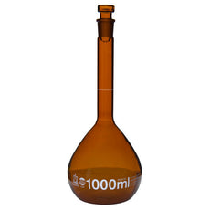Brandtech Volumetric Flask, USP BBR, A 1000mL NS24/29 glass amber, EA - 37471