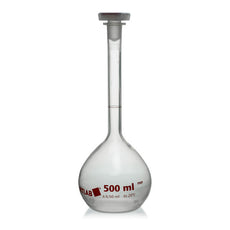 Brandtech Volumetric Flask, PMP, Stopper, Class B, 500mL, pack of 2 - V67595