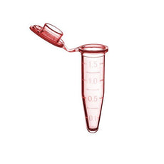 Microtube w/ cap- 1.5ml- red- w/ self-standing bag & Stop-Pops- 500/pk-C2000-R