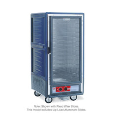 C5 3 Series Holding Cabinet with Insulation Armour, 3/4 Height, Heated Holding Module, Full Length Clear Door, Lip Load Aluminum Slides, 120V, 1440W, Blue