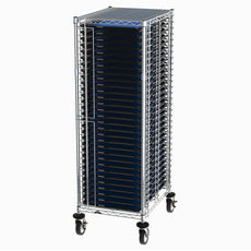 Metro CBNTC30MSOL1 Front-Load PCB Handling Cart with 30 SmartTray ESD-Safe Trays & Premium Tray Inlays, 28" x 22" x 63"