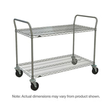 SP Series Utility Cart with 2 Brite Wire Shelves, 18" x 36" x 39"